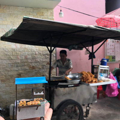 MÔ HÌNH TỰ LẮP RÁP DIY SÀI GÒN XƯA VÀ NAY - XE BÁN BÁNH TIÊU - HR07