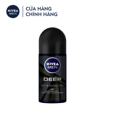 Lăn Ngăn Mùi NIVEA MEN Deep Than Hoạt Tính (50 ml) - 80031