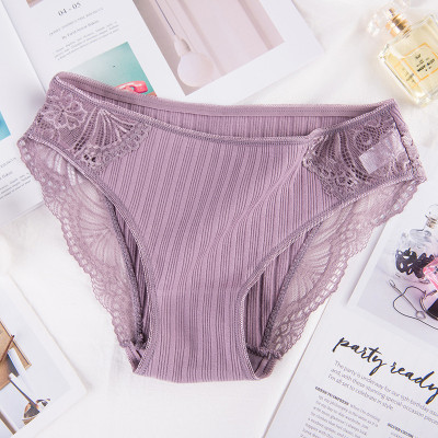 COMBO 5 QUẦN LÓT NỮ COTTON GÂN TĂM PHỐI REN 8908