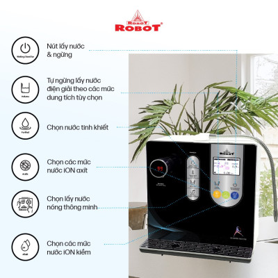 Máy Lọc Nước Điện Giải Ion Kiềm ROBOT IonSmart 38 Nóng Thông Minh - Hàng Chính Hãng