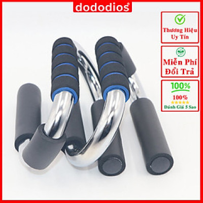 Dụng Cụ Hít Đất Cầm Tay Khung Chữ S Bằng Thép Trắng Cứng Cao Cấp – Dụng Cụ Tập Chống Đẩy Mini Tập Gym Tập Thể Thao Chính Hãng Dododios – Do01 (Đường Kính Khung To 22MM)