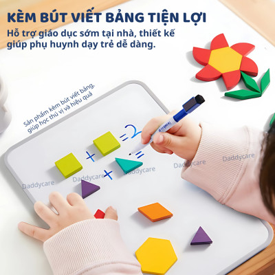 Đồ Chơi Xếp Hình Gỗ sáng tạo kèm nam châm Mideer Magnetic Geometry Blocks 250pcs,  Đồ chơi gỗ thông minh cho bé