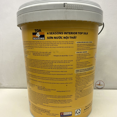 Sơn nước Toa 4 Season Top Silk dễ lau chùi nội thất màu vàng 7923 _18L