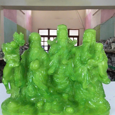 Tượng Phước Lộc Thọ chùm CTT6 26.7 x 12 x 21.5 cm mạ vàng hoặc màu xanh lựa chọn