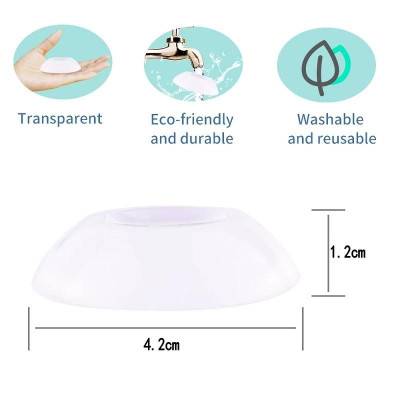 Miếng Đệm Trong Suốt Silicone, Chặn Cửa Dán Tường Không Cần Khoan, Chống Va Đập Cánh Cửa, Mềm Mại Và Siêu Dính. TakyHome 1700tron