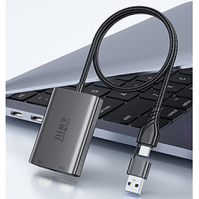 SOAIY Cáp Chuyển USB Type-C Ra 2 Màn Hình Độc Lập HDMI + HDMI (Cần Cài APP) JH-Z936B - Hàng Nhập Khẩu