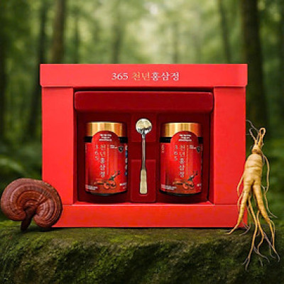 CAO HỒNG SÂM NHUNG HƯƠU LINH CHI 365 HÀN QUỐC HỘP 2 LỌ x 250gr
