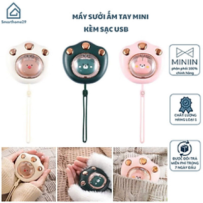 Máy Sưởi Ấm Tay Mini Hình Bàn Chân Mèo – Đồ Dùng Mùa Đông Sạc USB - HÀNG CHÍNH HÃNG MINIIN