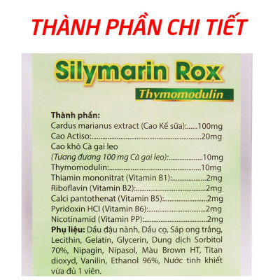 Bổ gan Silymarin Rox HDPHARMA cao cà gai leo, cao kế sữa, atiso - Hộp 100 viên (màu xanh hoặc cam ngẫu nhiên)