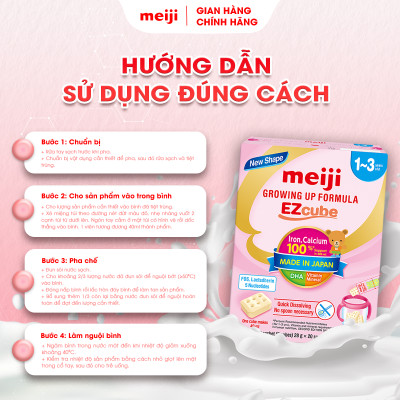 Combo Sản Phẩm Dinh Dưỡng Công Thức Meiji Infant Formula Ezcube (540g) & Meiji Growing Up Formula Ezcube (560g)
