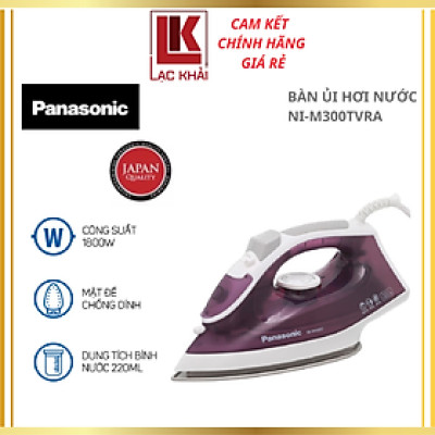Bàn Ủi Hơi Nước Panasonic NI-M300TVRA Tím - Công suất 1800W - Phun hơi cực mạnh - Hàng chính hãng - Bảo hành chính hãng 12 tháng , Chất lượng Nhật Bản