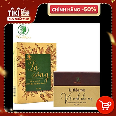 Bộ chăm sóc mẹ là siêu nhân, khử mùi, phục hồi năng lượng cho mẹ sau sinh Wonmom (1 lá xông + 1 hộp thảo mộc vệ sinh vùng kín cho mẹ)