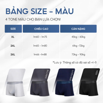 Quần boxer nam , quần lót đùi nam cao cấp ARES 01 được làm bằng chất thun lạnh mềm mịn thấm hút mồ hôi co giãn 4 chiều