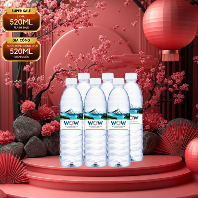 Lốc 6 Chai Nước tinh khiết WOW loại 520ml