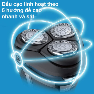 Máy cạo râu khô và ướt 5D Pivot & Flex Heads Philips Norelco S3212 Series 3000 - HÀNG NHẬP KHẨU