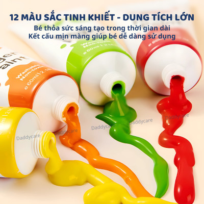 Bộ màu kèm dụng cụ chính hãng Finger Paint Mideer an toàn cho bé