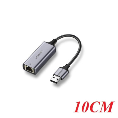 Ugreen UG50922CM209TK 10CM màu Xám Cáp chuyển đổi USB 3.0 sang cổng LAN RJ45 tốc độ hổ trợ 1000 Mbps - HÀNG CHÍNH HÃNG
