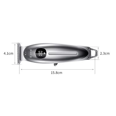 Tông đơ chấn viền cao cấp Kemei KM-1948 lưỡi sắc bén màn hình LCD hiển thị sạc USB tiện lợi dùng khắc tóc, cạo đầu, cạo viền, tattoo fade tóc
