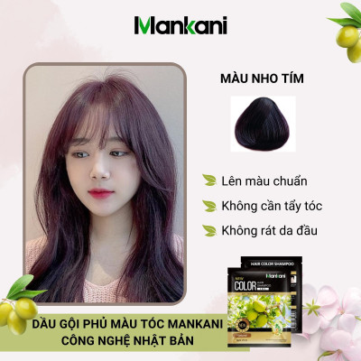 Hộp Dầu Gội Nhuộm Tóc, Thảo Dược Màu Nho Tím, Mankani [250ml - Chính Hãng]