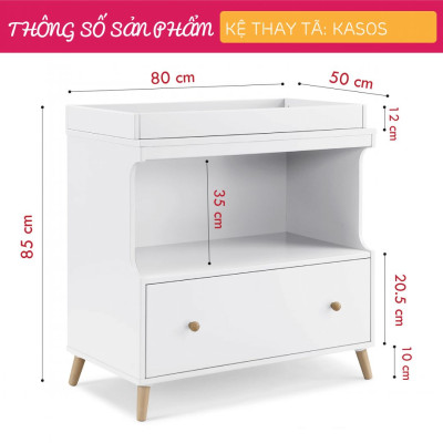 Kệ gỗ thay tã cho bé SMLIFE Kasos