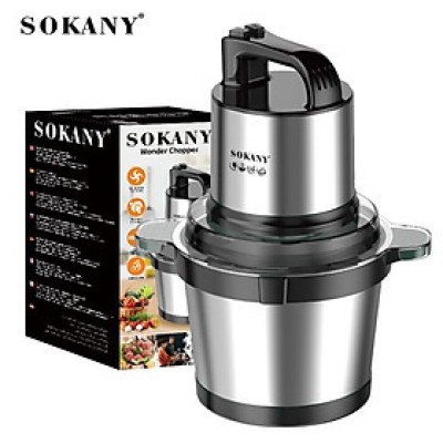 Máy xay thịt, máy xay tói ớt đa năng công suất mạnh mẽ 800W SOKANY SK-7028, dung tích 4L, cối INOX 304 - HÀNG CHÍNH HÃNG