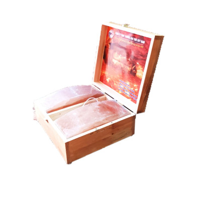 Hộp xông chân đá muối Himalaya 2 viên to 25cm