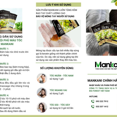 Hộp Dầu Gội Nhuộm Tóc, Thảo Dược Màu Nâu Đen, Mankani [250ml - Chính Hãng]