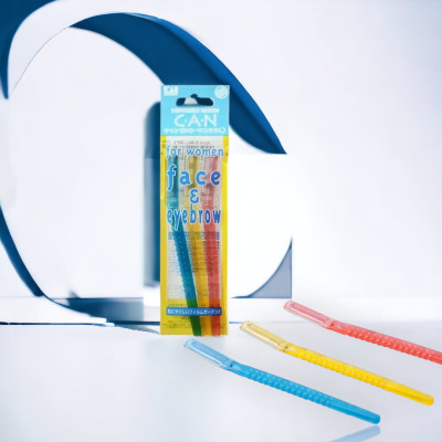 Dao Cạo Lông Mặt Lưỡi Đơn Kai Can EyeBrow Caml 06685-3P4 (Set 3 cây)