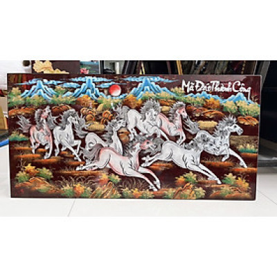 Tranh sơn mài - MÃ ĐÁO THÀNH CÔNG - Đắp nổi hàng xuất khẩu 50x100 cm