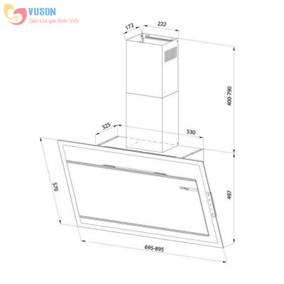 Máy Hút Mùi Eurosun 90CN78W - Hàng Chính Hãng