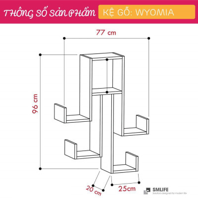 Kệ gỗ trưng bày kiểu dáng nhỏ gọn SMLIFE Wyomia