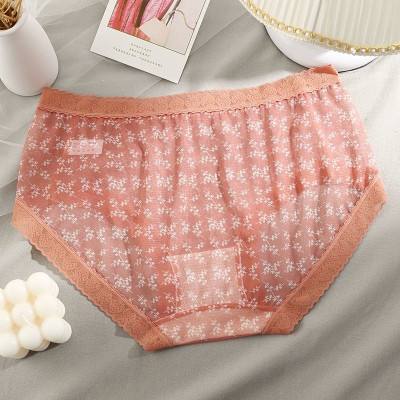 Combo 5 Quần Lót Nữ Voan Hoa Nhí Vintage – Lưng Cao, Big Size 2354