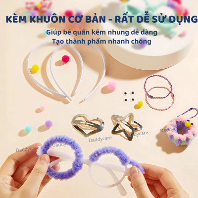 Kẽm nhung làm hoa, kẹp tóc DIY cho bé Mideer Chenille Stem Craft Collection