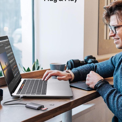 Ugreen UG80888CM401TK SD/TF chuẩn USB 3.1 Type C Đầu đọc thẻ nhớ vỏ nhôm cao cấp - HÀNG CHÍNH HÃNG