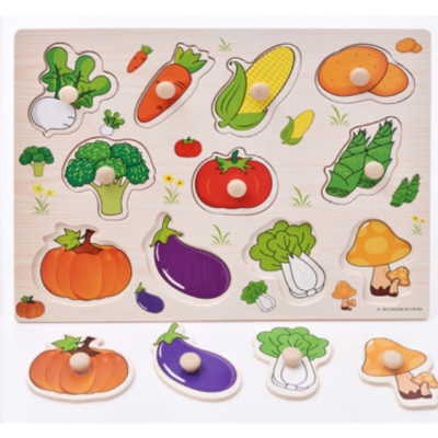 Đồ Chơi Trẻ Em - Đồ Chơi Xếp Hình - Combo 4 Bảng Núm Gỗ Cho Bé