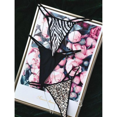 Quần lót nữ ren lọt khe hoạ tiết hoa cúc sexy