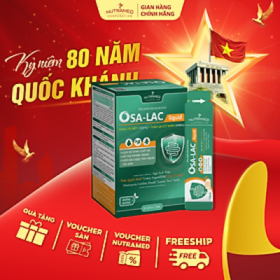 Gói uống Osa-lac liquid hỗ trợ sức khỏe đường ruột (20 gói) - Nutramed
