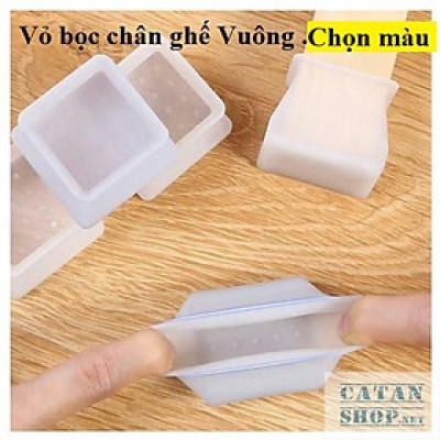 Vỏ bọc chân bàn ghế silicon dày hình vuông, miếng silicon dày bọc chân bàn ghế chống trượt
