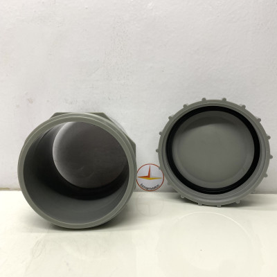 Bít xả ren ngoài 140 (Male threaded clean out) nhựa PVC Bình Minh _BXRN140