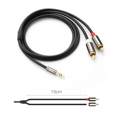 Dây Audio 3,5mm ra 2 đầu RCA (Hoa sen) dài 1,5M UGREEN AV116 10583 - Hàng Chính Hãng