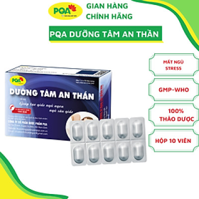PQA Dưỡng Tâm An Thần là dược phẩm hỗ trợ dưỡng tâm, an thần, giúp tạo giấc ngủ ngon, ngủ sâu giấc cho người bị suy nhược thần kinh, mất ngủ, giấc ngủ đến chậm, hoặc không sâu giấc.