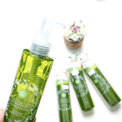 Gel Tẩy Tế Bào Da Chết Trà Xanh Nhật Bản Santa Marché Green Tea Clear Peeling, Làm Mờ Vết Sạm, Cung Cấp Vitamin C Làm Sáng Da, Colagen Tăng Độ Đàn Hồi