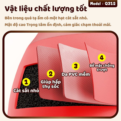 BG Tạ Bình Q312 - 4KG Cao Su Mềm, chuông Ấm, Tạ Ấm