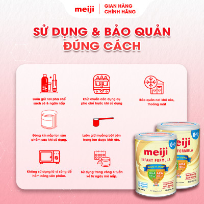 Combo 1 Hộp Sản Phẩm Dinh Dưỡng Công Thức Meiji Infant Formula (800g) Và 1 Hộp Meiji Growing Up Formula Ezcube (560g)