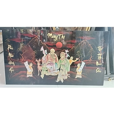 Tranh sơn mài mừng thọ Ông cao cấp size 55x100 cm treo tường, trang trí nhà cửa, văn phòng, quà tặng mừng thọ, tặng dịp Lễ, Tết đầy ý nghĩa