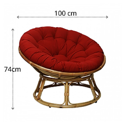 Ghế thư giãn bà bầu khung mây nệm vải Ghế ngủ trưa mẹ bầu khung tròn 1m PAPASAN – Nội thất CAPTA