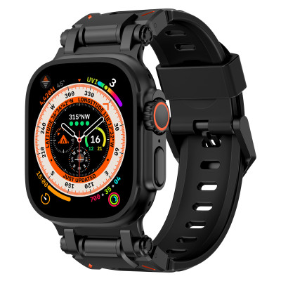 Dây Silicone Đầu Nối Kim Loại Explorer cho Apple Watch Ultra 1/2 & Apple Watch Series 4/5/6/7/8/9/SE/10 Size 44/45/46/49mm - Hàng Chính Hãng
