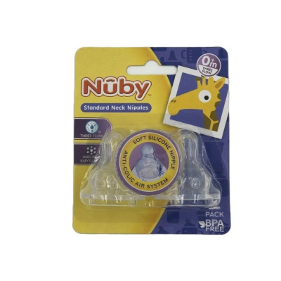 [ 024-Nuby ] Bộ 2 núm ty cổ hẹp 3 dòng chảy ( 0m+ )