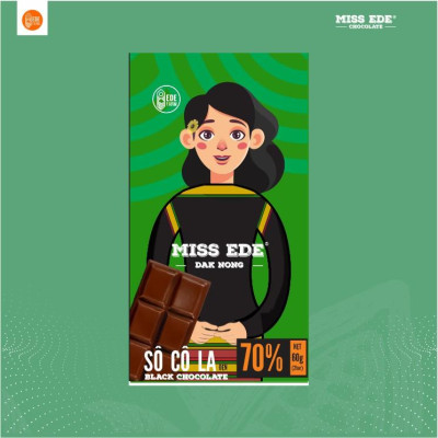 Sô cô la đen MISS EDE 70% Dak Nông - 60g