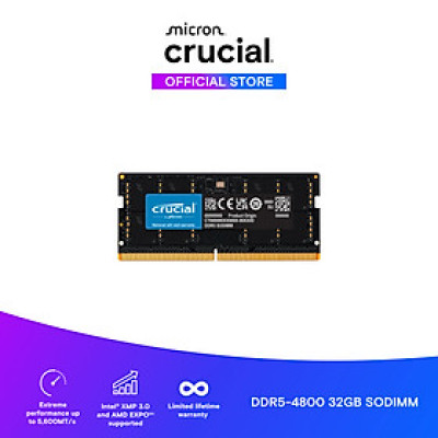 Ram Laptop Crucial DDR5 32GB Bus 4800 – CT32G48C40S5 - Hàng chính hãng